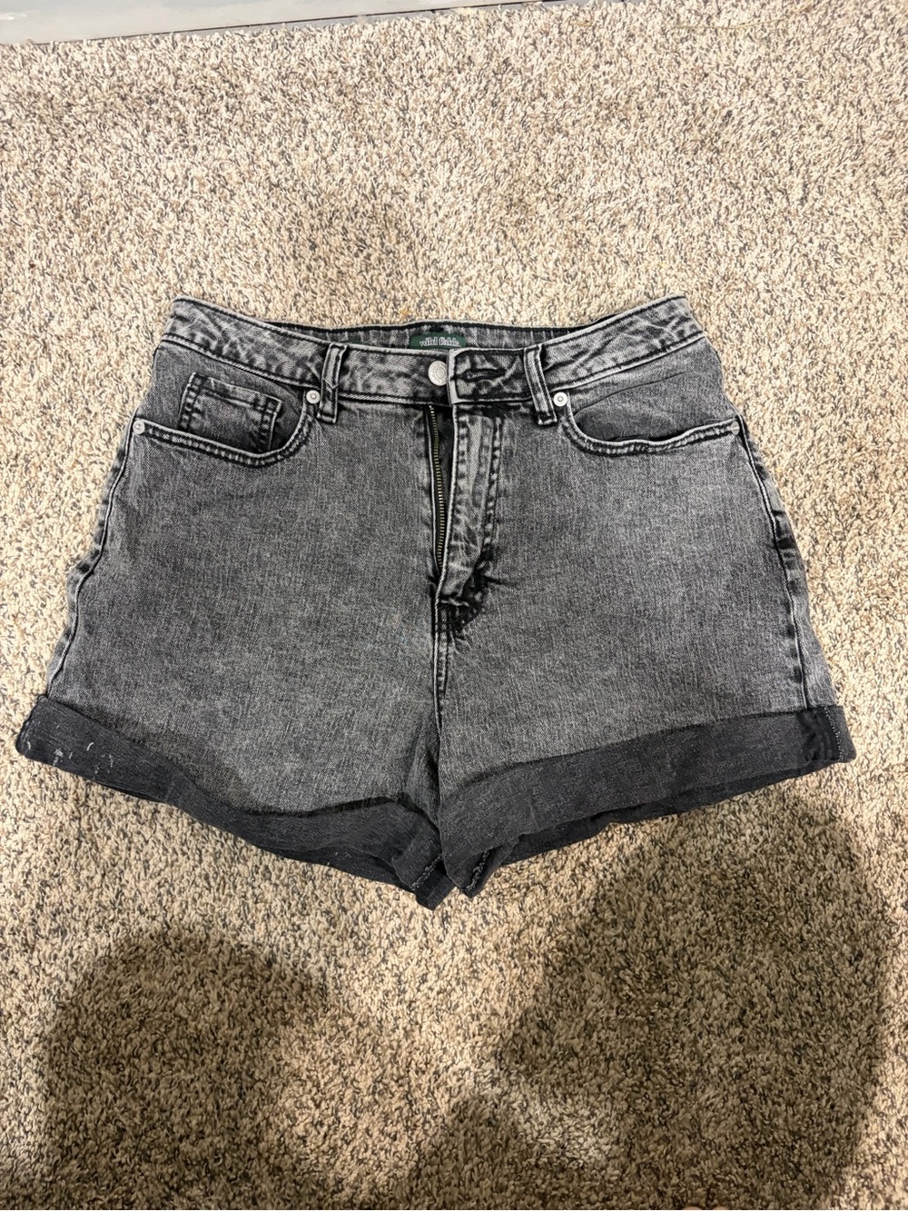 wild fable Washed Black High-Rise Denim Shorts